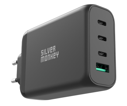 Ładowarka i akumulator SILVER MONKEY Ładowarka do smartfonów Silver Monkey GaN 140W USB-C PD 3.1 + USB 3.0 QC B